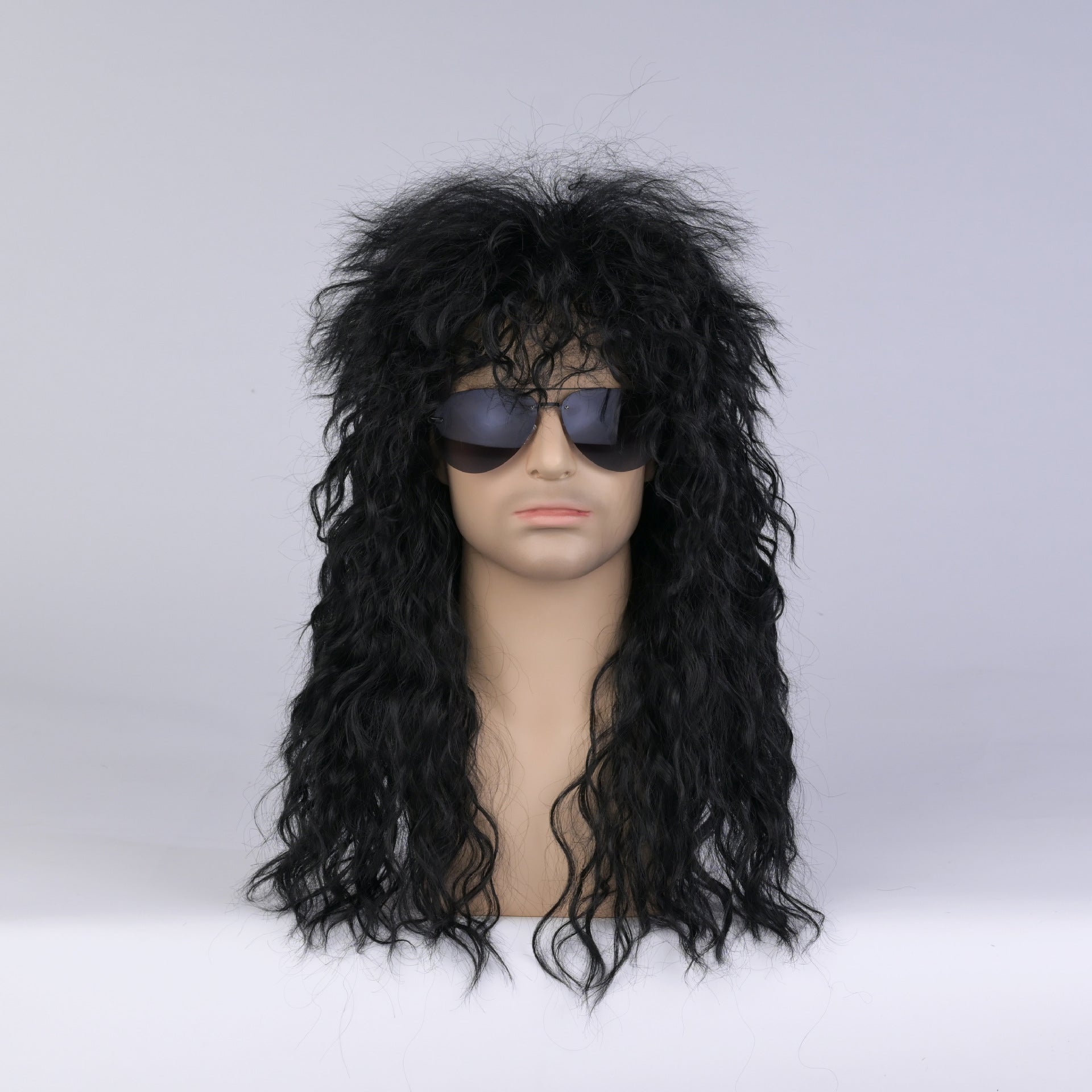 Wholesale Long curly hair stage men's fluffy hairstyle wig